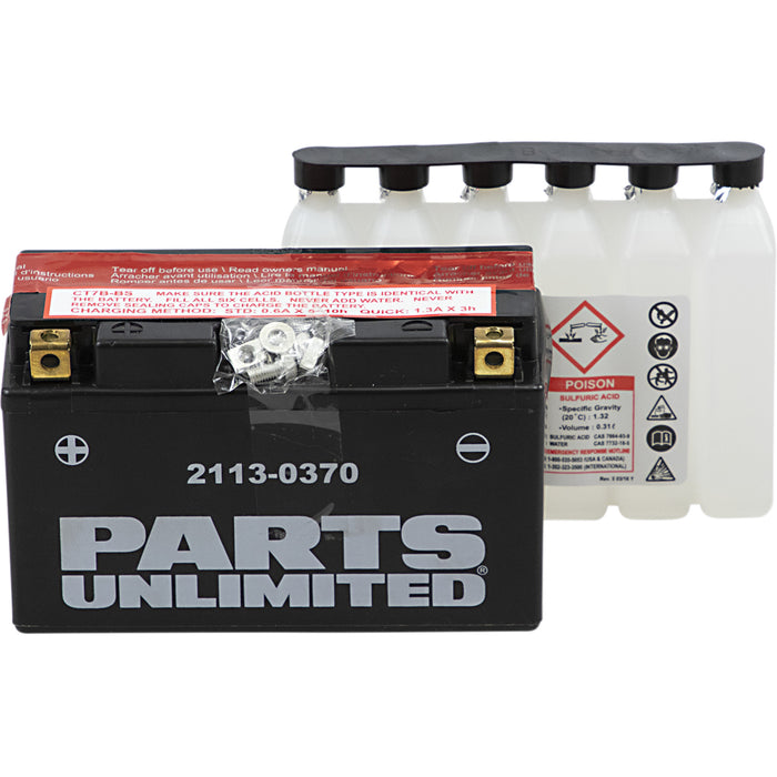 PARTS UNLIMITED 2113-0370 AGM Maintenance-Free Battery AGM Battery - YT7B-BS