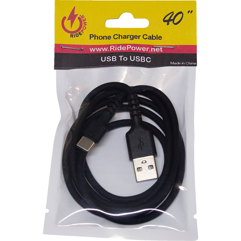 RIDEPOWER 3807-0636 RPUSBUSBC40 USB to USB-C Charging Cable USB to USB-C Cable - Charger - Single-End - 40"
