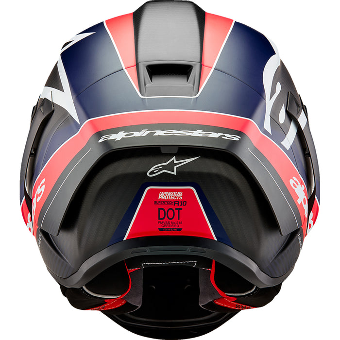 ALPINESTARS Supertech R10 Team Helmet - Matte Black/Carbon Red Fluo/Blue