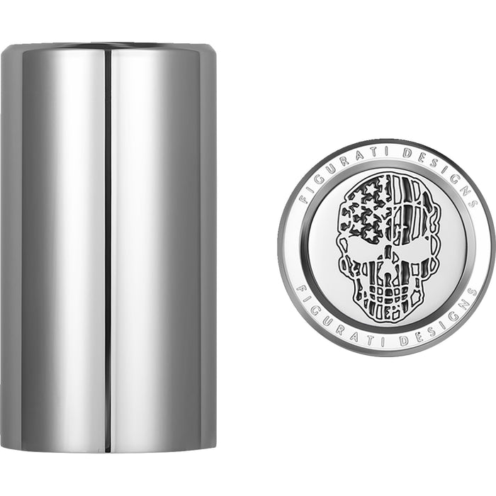 FIGURATI DESIGNS 3550-0343 FD27-DC-2545-SS Docking Covers american flag skull - contrast cut - silver