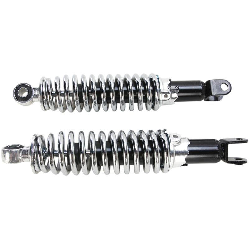 EMGO 1310-1217 17-05697 Custom Shorty Shocks with shroud - black body/chrome spring finish - clevis lowering