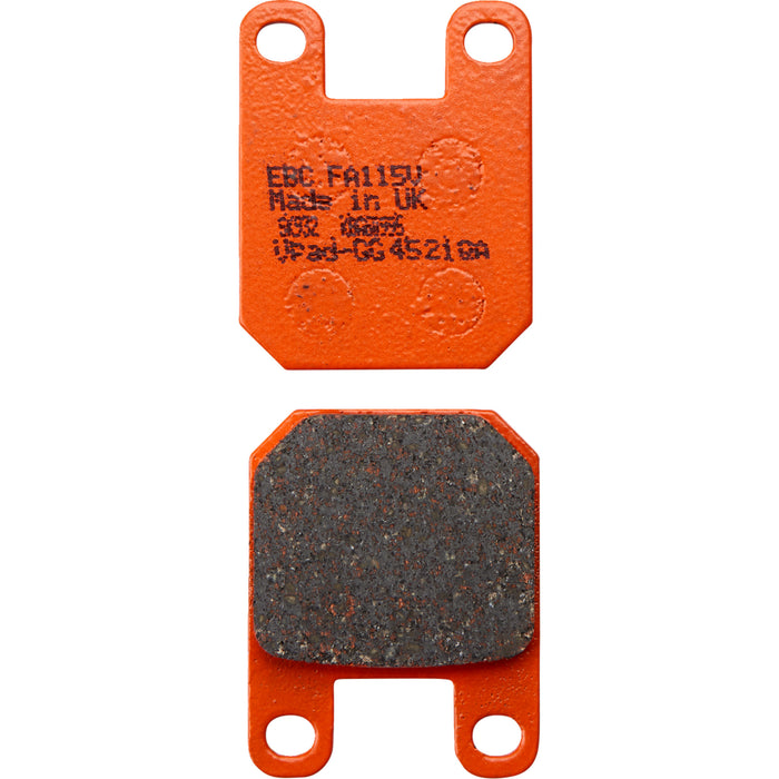 EBC 1721-1402 FA115V Semi-Sintered "V" Brake Pads Semi-Sintered Brake Pads - FA115V