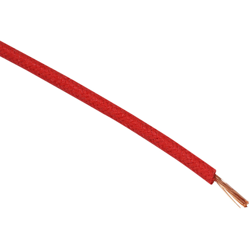 NAMZ 2120-1261 NCBW-2 Fabric-Braided Hook-Up Wire 25' Cloth-Braided Wire Spool - 16 Gauge - Red