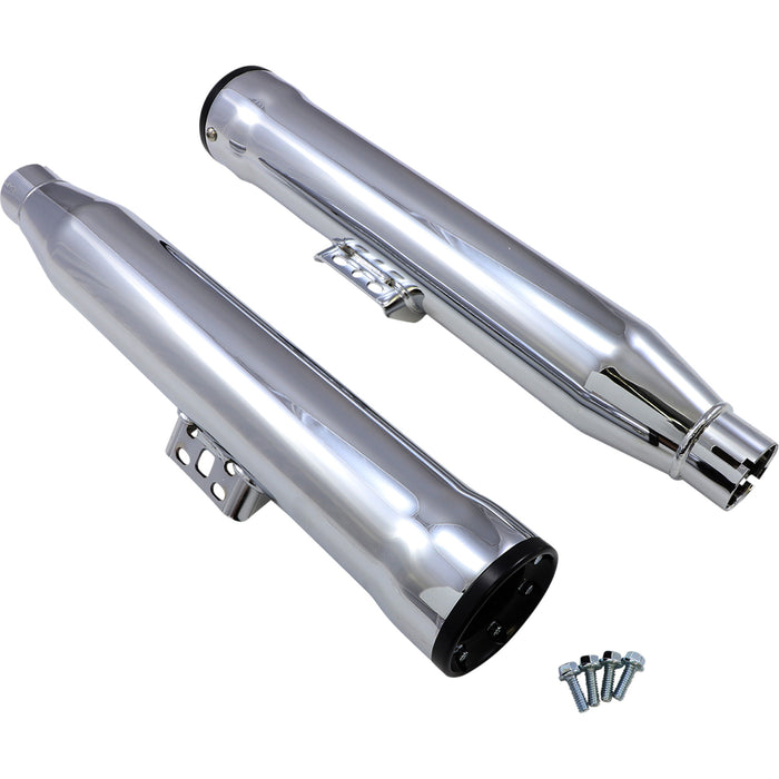COBRA 1801-1244 6057 RPT 3" Slip-On Mufflers - RPT Mufflers for Softail - Chrome