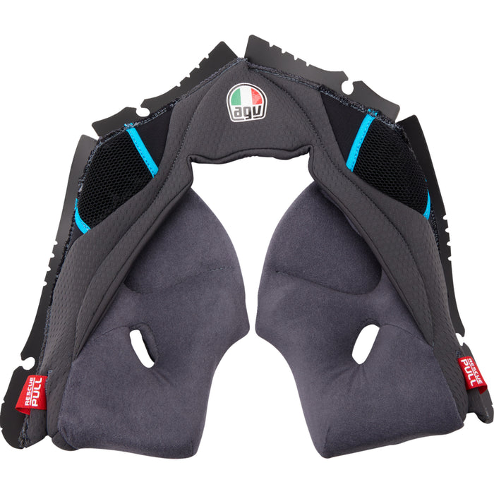 AGV 0134-3324 201850005623GXL Pista GP RR Helmet Cheek Pads Pista GP RR Cheek Pads - Gray/Cyan - XL