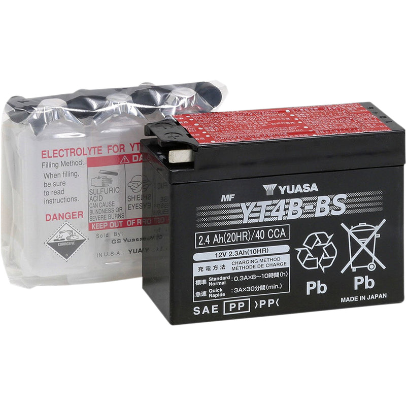 YUASA YT4B-BS YUAM62T4B AGM Maintenance-Free Battery AGM Battery - YT4B-BS - .12 L