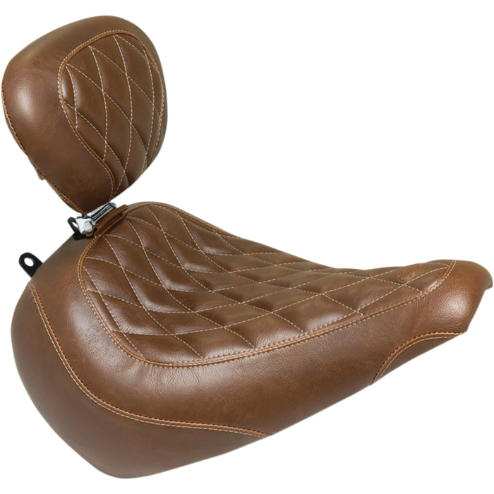 MUSTANG 0802-1233 83022 Wide Tripper™ Solo Seat - with Backrest - Diamond - Brown