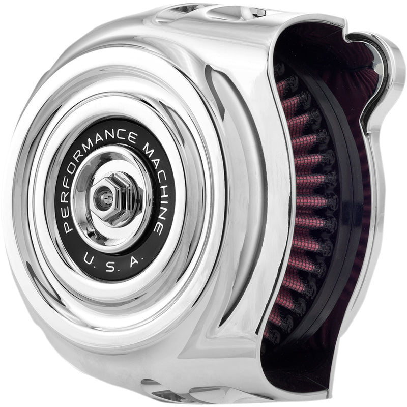 Performance Machine (pm) Vintage Air Cleaner - 0206-2142-CH For Harley Motorcycles 2017-2023