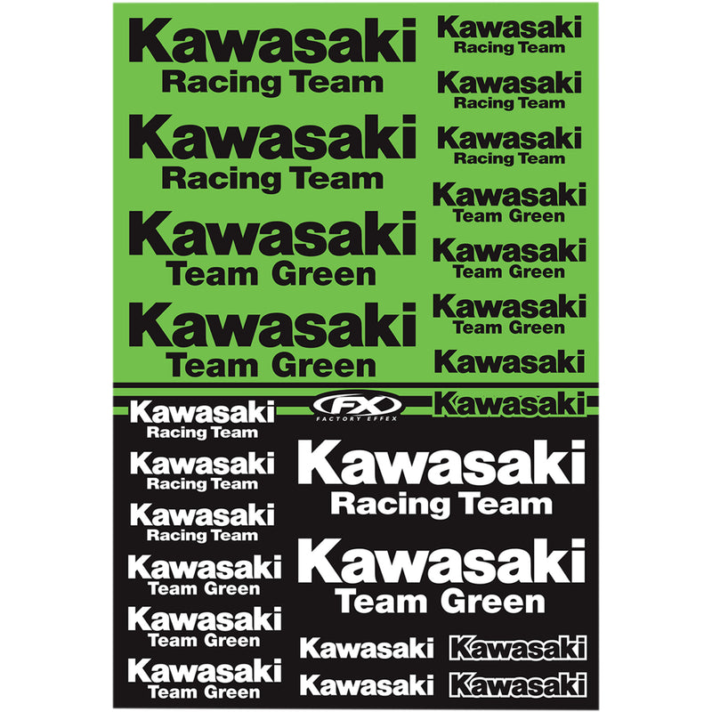 FACTORY EFFEX 4320-2146 22-68132 Sticker Sheet Decal Kit - Kawasaki Racing