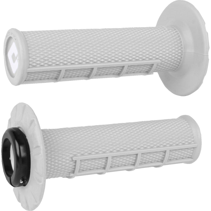 ODI 0630-3290 J33HWW-B Half Waffle v2.1 Lock-On Grips atv/mx - pro soft/white