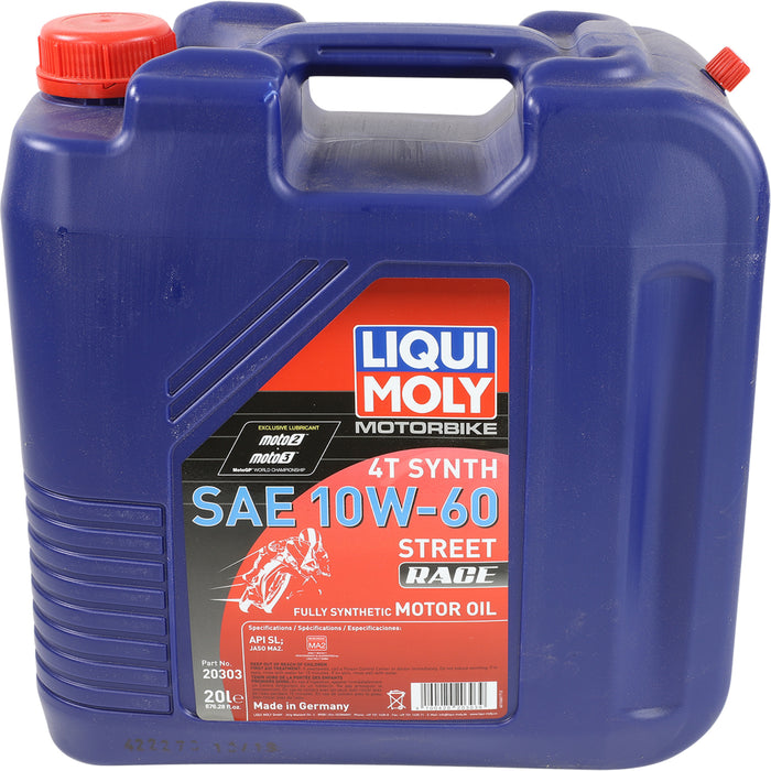 LIQUI MOLY 3601-0675 20303 Street Race Synthetic 4T Engine Oil Street Race Synthetic 4T Oil - 10W-60 - 20L