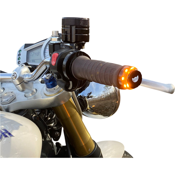 CUSTOM DYNAMICS 2020-1889 CD-BAR-END-AW-B LED Handlebar End Signal/Running Lights Handlebar End Dual LED Lights - Universal