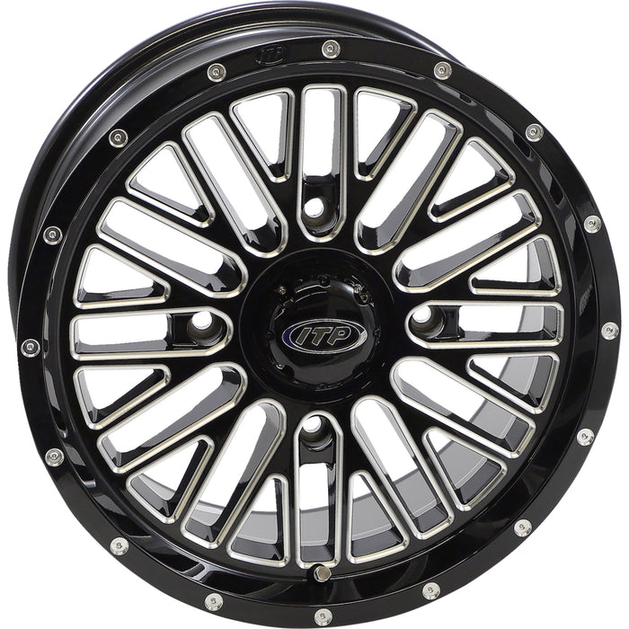 ITP 0230-1313 1522741731B Momentum Wheel Wheel - Momentum - Front/Rear - Black/Milled - 15x7 - 4/156 - 5+2 (+30 mm)
