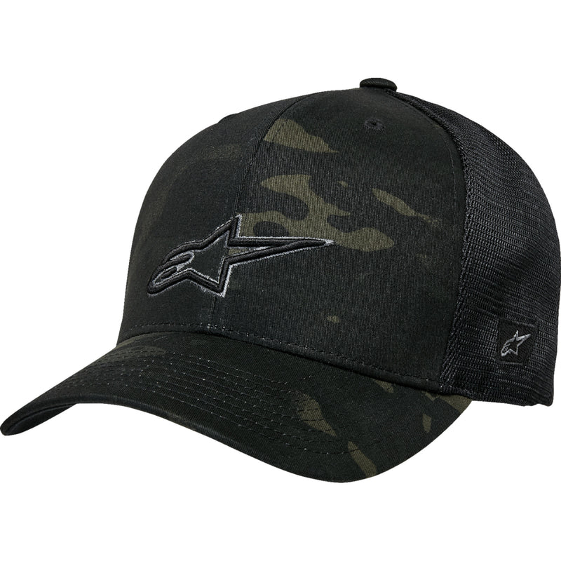 ALPINESTARS 2501-4437 1235-81470-160-OS Recon Camo Trucker Hat Recon Trucker Hat - Camo Black