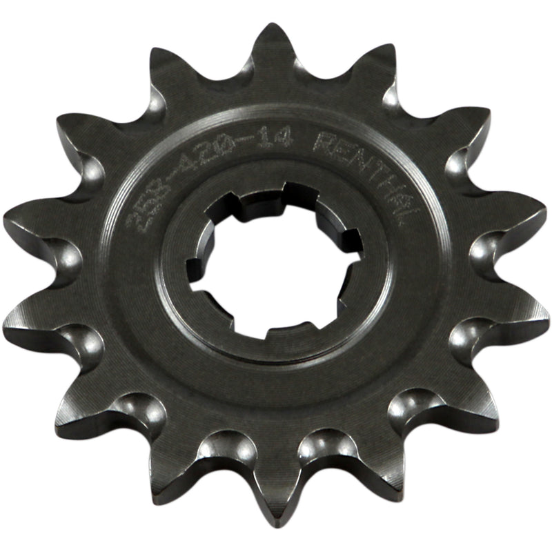 Renthal Front Sprocket 14 Tooth - 258--420-14GP For Kawasaki Dirt Bikes 1985-2026 | Yamaha 110 / TTR50E 2011-2021 | Suzuki RM 60 / RM 65 2003-2006