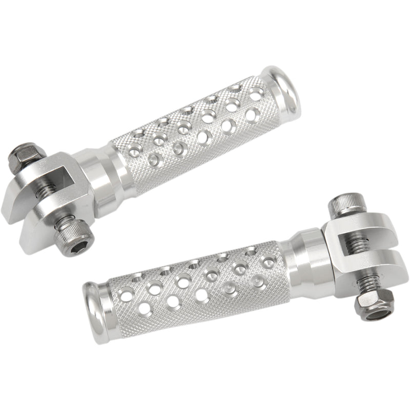 EMGO 1620-0205 50-11241A Slash-Cut Style Footpegs Footpegs - Slash-Cut - Silver