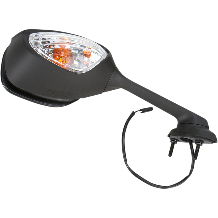 EMGO 0640-0705 20-55261 OEM-Style Replacement Mirror Mirror - Side View w/Integrated Turn Signals - Oval - Black - Right