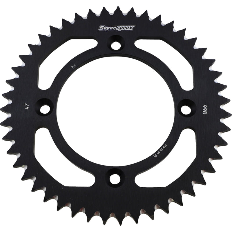 Supersprox Aluminum Sprocket - RAL-998-47-BLK For Suzuki Dirt Bikes 1986-2020 | Yamaha YZ 80 / YZ 85 1993-2020