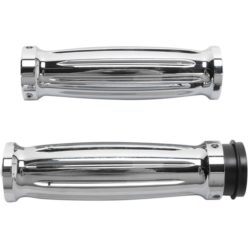 Accutronix Custom Grips — Diamond TBW Chrome - GR101-IC For Harley Motorcycles 2008-2024