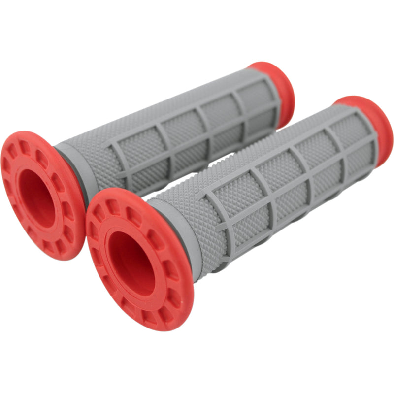 RENTHAL 0630-0456 G169 Dual-Compound ATV Grips Grips - Dual Compound - Half Waffle - ATV - Red