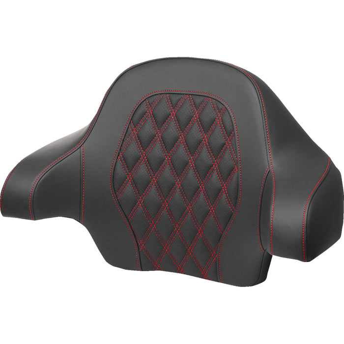SADDLEMEN 0801-1812 814-07-15004 Tour Pak® Backrest Pad  Lattice Stitch - Red Stitch - FL 14-24