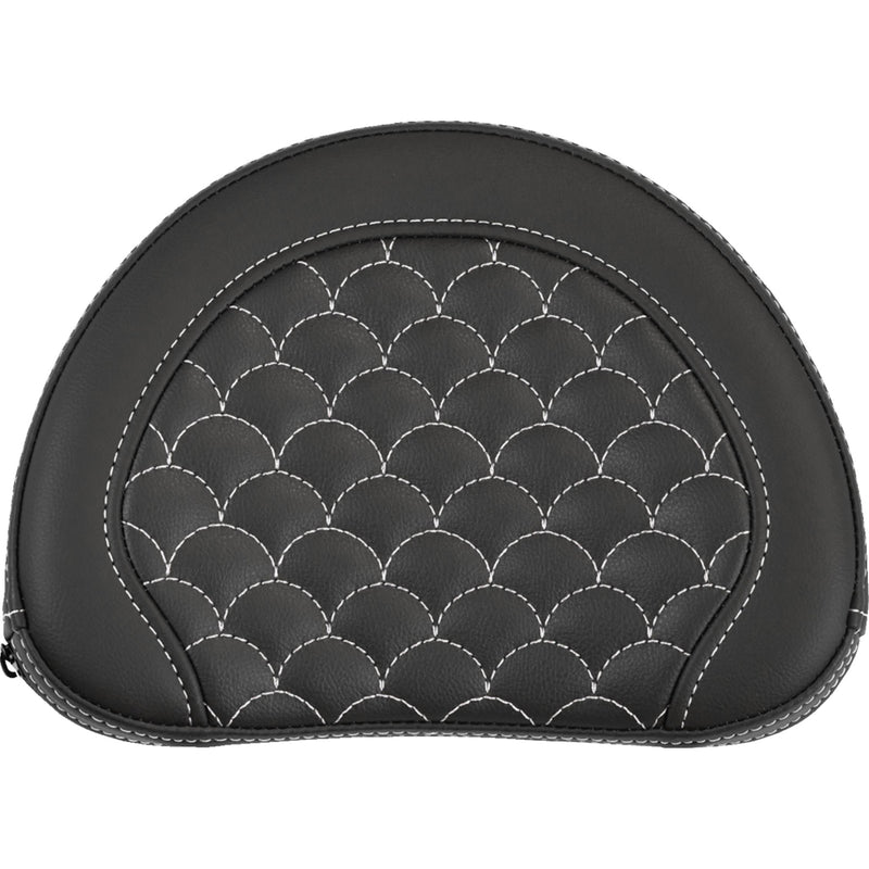 SADDLEMEN 0822-0683 051320906 Contoured Sissy Bar Pad dragon scale - white stitch