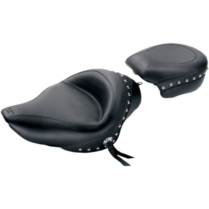 MUSTANG 0804-0302 76151 Wide Vintage Solo Seat - Wide Studded Solo Seat - XL '04-'21