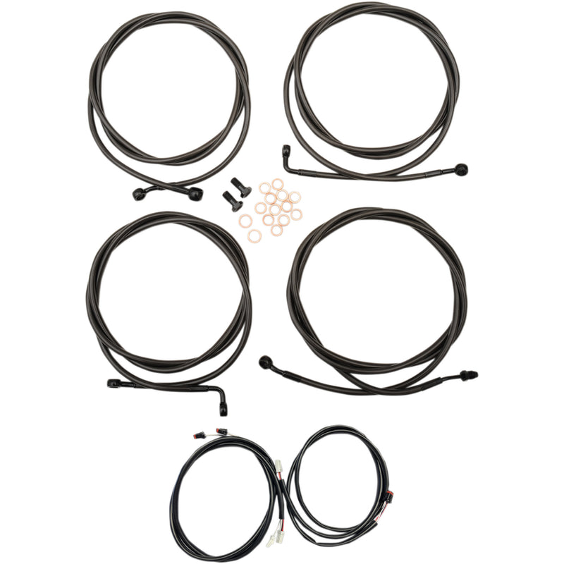 La Choppers Midnight Cable Kit - LA-8054KT3-19M For Harley Touring 2017-2020