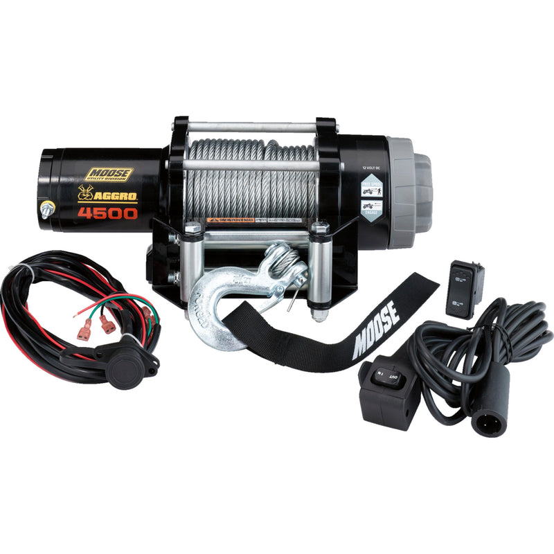 MOOSE OFFROAD 4505-0763 104310 Aggro Winch 4500 LB Winch - Wire Rope
