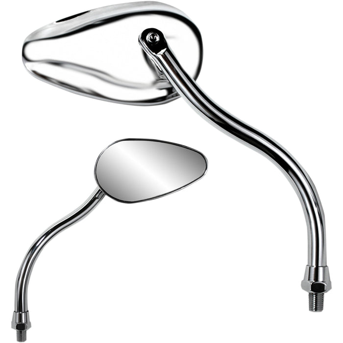 PARTS UNLIMITED 0640-0960 X-Treme Mini Teardrop Mirror Mirror - Teardrop - Chrome