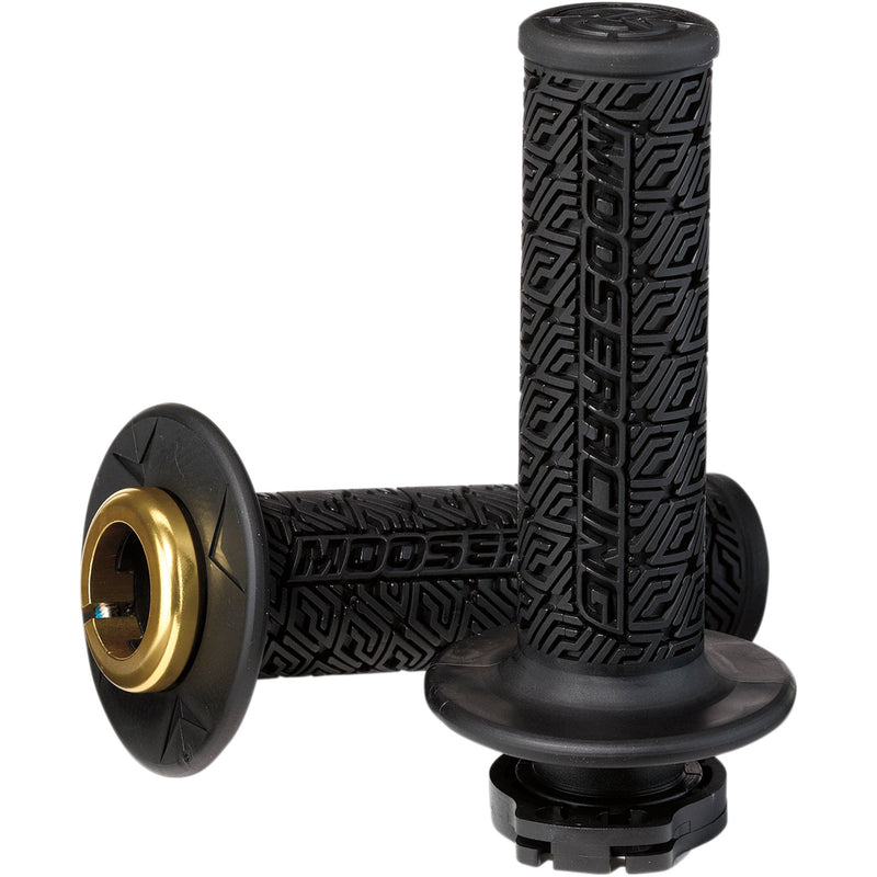 MOOSE OFFROAD 0630-2535 B36MRB-D 36 Series Clamp-On Grips Grips - Lock-On - Black/Gold