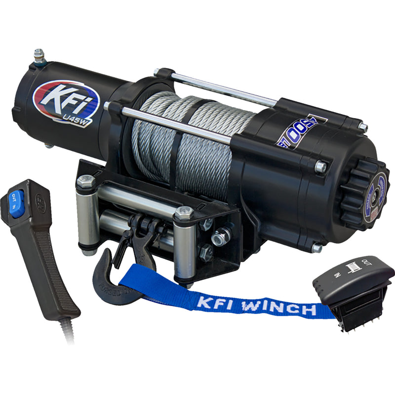 KFI PRODUCTS 4505-0939 U45W-R2 UTV Winch u45w-r2  - 4500 lb - steel cable - wide