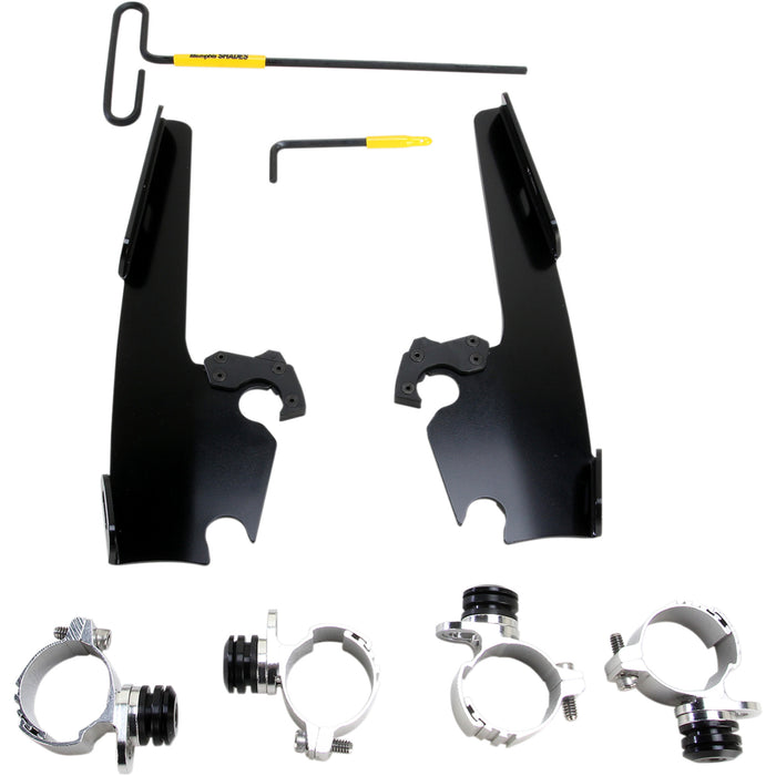 MEMPHIS SHADES 2320-0154 MEB2005 Fats/Slim Windshield Trigger-Lock Complete Mount Kit - Fats/Slim Mounting Kit - Black - XL12C