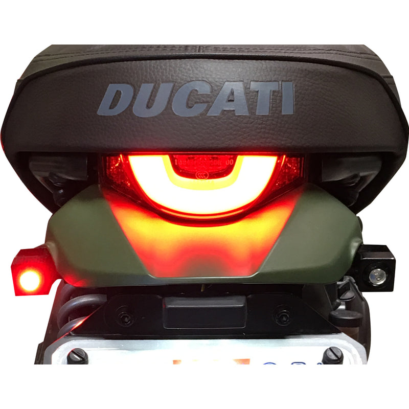 JOKER MACHINE 2020-1424 05-206-RB Single Rat Eye LED Turn Signals - Side-mount LED Turn Signals - Black/Red