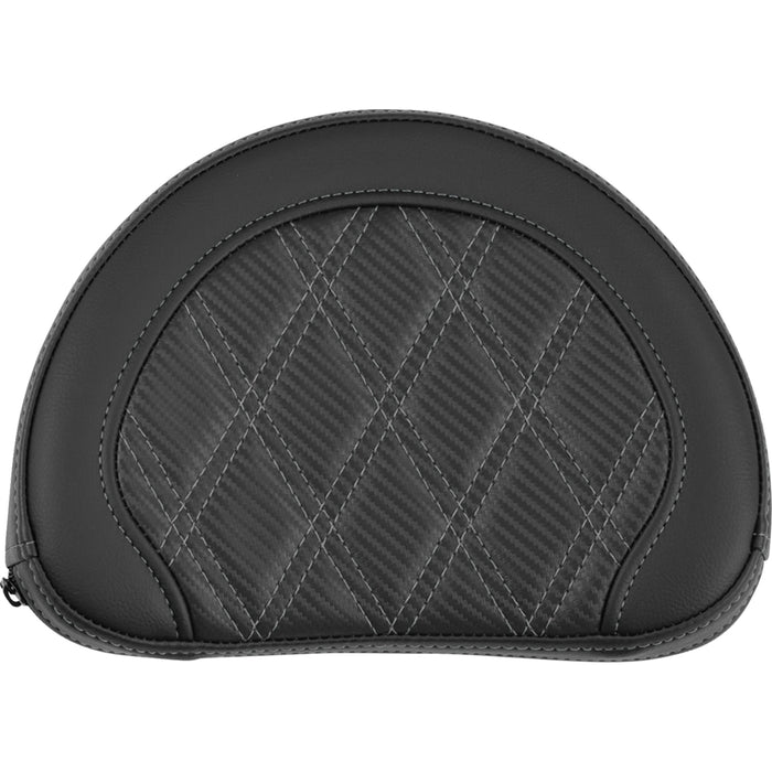 SADDLEMEN 0822-0671 051320702 Contoured Sissy Bar Pad lattice stitch - gray stitch