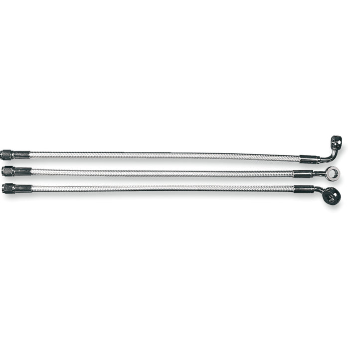 MAGNUM SHIELDING 1741-0788 37133 Alternate Length Designer Series Braided Non-ABS Front Upper Brake Line Kit Brake Line - 10 mm-35° - 33" - Sterling Chromite II