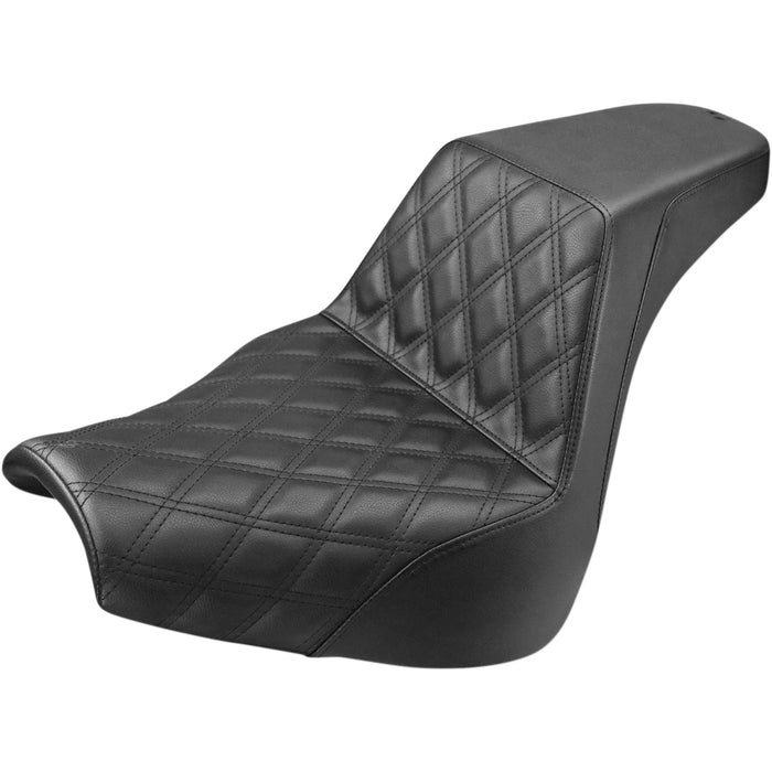 SADDLEMEN 0802-1169 818-31-172 Step-Up Seat - Front Lattice Stitch - Black - FXBR/S '18-'20