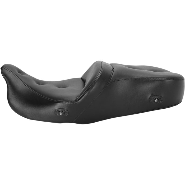 SADDLEMEN 0801-0967 808-07B-181HCT Heated Roadsofa™ Pillow Top Seat - Black - '08-'23 FLH/FLT