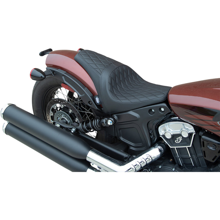 DRAG SPECIALTIES SEATS 0810-2255 3/4 Solo Seat black - diamond stitch - '18-'22 scout bobber