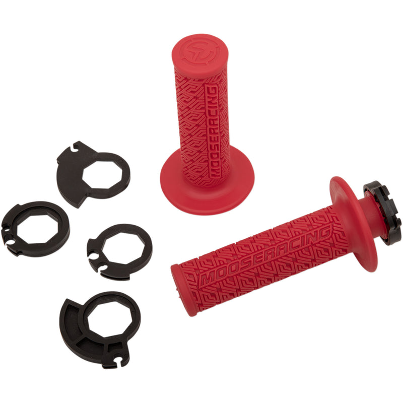 MOOSE OFFROAD 0630-2539 B36MRR-D 36 Series Clamp-On Grips Grips - Lock-On - Red/Gold