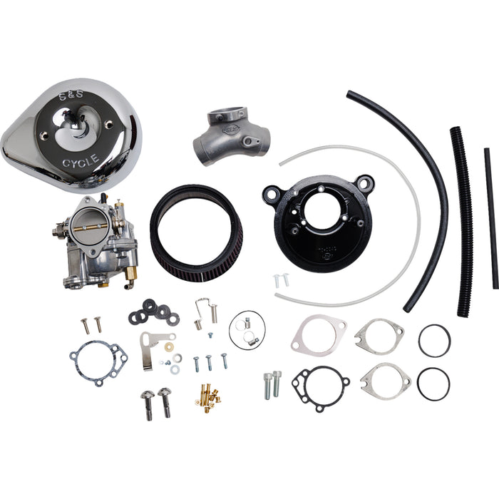 S&S CYCLE 1001-0091 110-0151 Super E Carburetor with Stealth Air Cleaner Kit - Chrome - Twin Cam