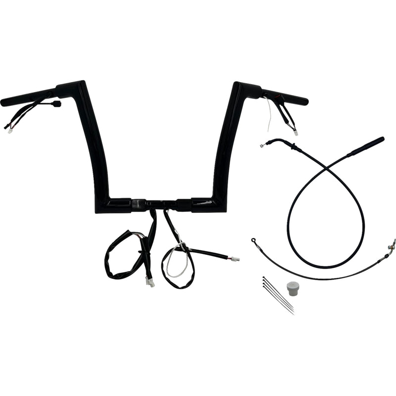 FAT Baggers INC. 1-1/2" EZ Install Flat Top Handlebar 12" Black - 649912-B For Harley Road Glide 2023-2026