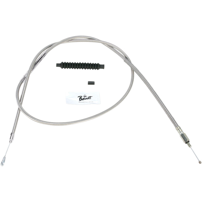 BARNETT 0652-1551 102-30-10005-12 High-Efficiency Stainless Steel Clutch Cable for Harley-Davidson - +12"