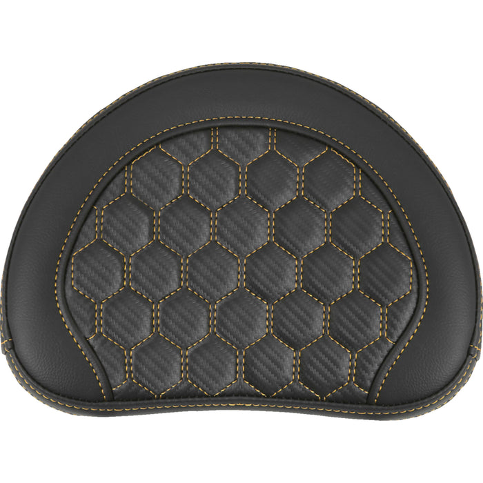 SADDLEMEN 0822-0581 051349GOL RoadSofa™ Sissy Bar Pad - Honeycomb - Gold Stitching