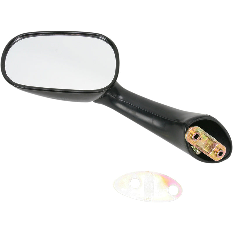 EMGO 2087042 20-87042 OEM-Style Replacement Mirror Mirror - Side View - Oval - Black - Left