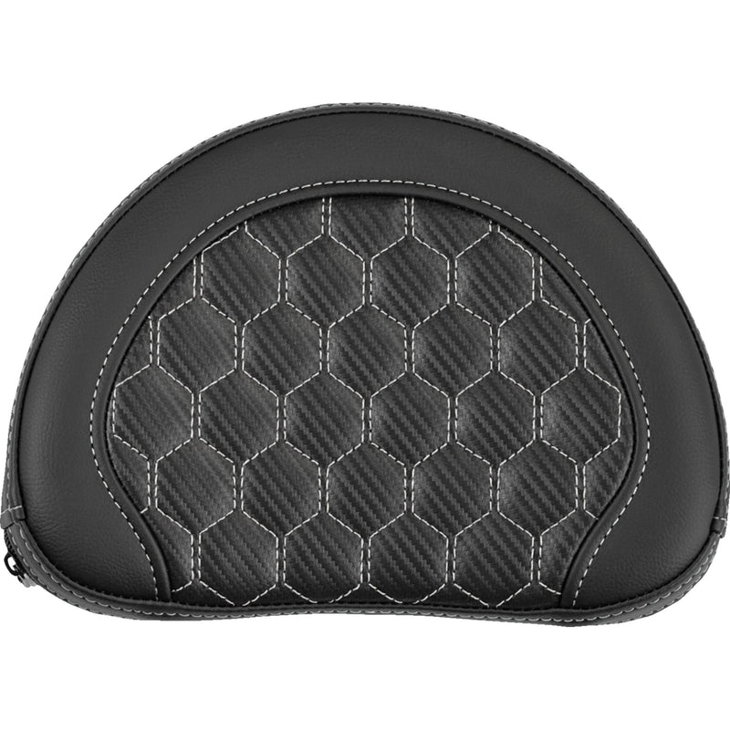 SADDLEMEN 0822-0662 051319005 Sissy Bar Pad contour  - honeycomb - silver stitch - universal
