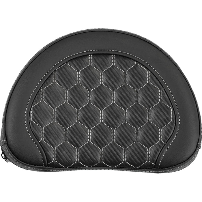 SADDLEMEN 0822-0662 051319005 Sissy Bar Pad contour  - honeycomb - silver stitch - universal