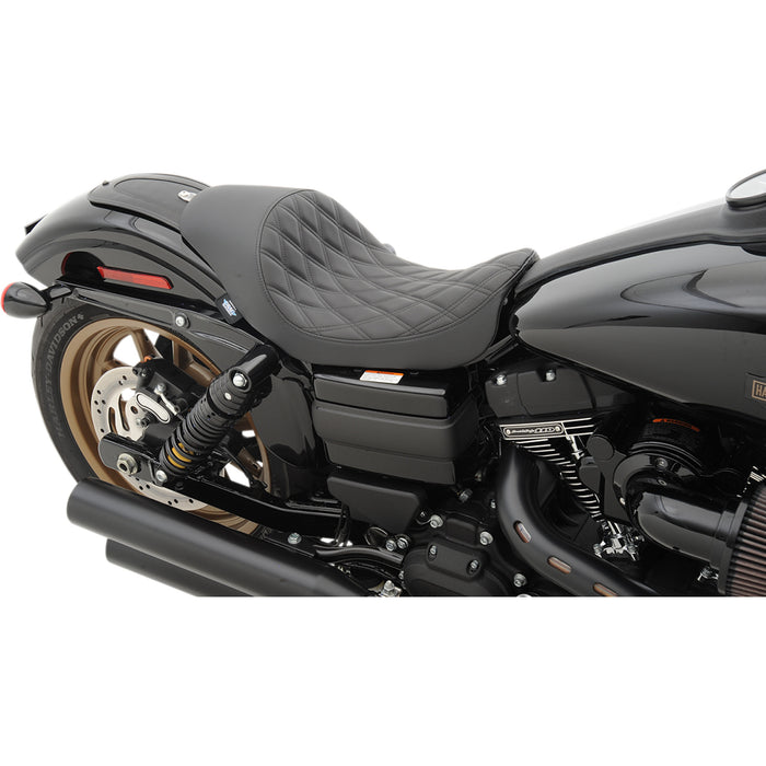 DRAG SPECIALTIES SEATS 0803-0543 3/4 Low Solo Seat — Diamond 3/4 Solo Seat - Low - Diamond Stitch - FXD/FLD '06-'17