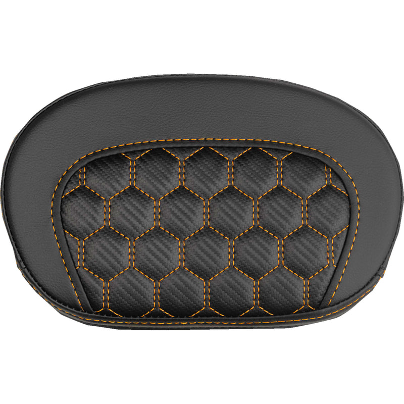 SADDLEMEN 0822-0719 061019003 Mini Contour Sissy Bar Pad honeycomb - orange stitch