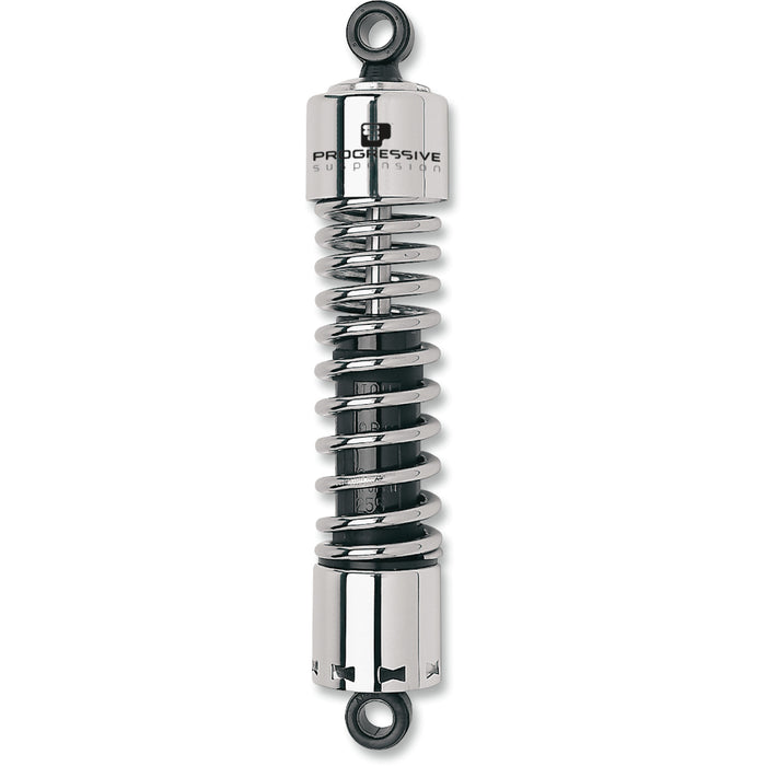 PROGRESSIVE SUSPENSION 1310-0887 412-4073C 412 Series Shocks — Black/Chrome - 13.5" - Standard - Chrome - FLH